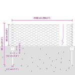 Fence with Posts Silver 0.4 x 25 m Steel 3336985