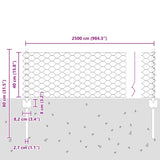 Fence with Posts Silver 0.4 x 25 m Steel 3336985