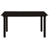 5 Piece Garden Dining Set Cotton Rope and Steel Black 3058279