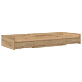 Bed Frame with Drawer Artisan Oak 90 x 200 cm Engineered Wood 3335236
