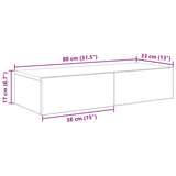 Wall Shelf with Drawers Concrete Grey 80x33x17 cm Engineered Wood 859980