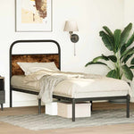 Bed Frame Without Mattress 75x190 cm Small Single Smoked Oak Engineered Wood 4100199