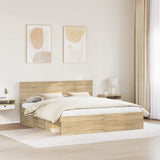 Bed Frame with Headboard Sonoma 180 x 200 cm Solid Pine Wood 3410566