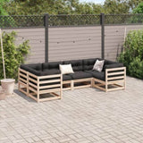 ZNTS 6 Piece Garden Sofa Set Solid Wood Pine 3299603