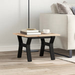ZNTS Coffee Table Y-Frame 50x50x35 cm Solid Wood Pine and Steel 3282703