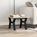 ZNTS Coffee Table Y-Frame 50x50x35 cm Solid Wood Pine and Steel 3282703