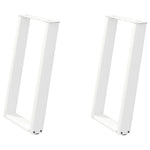 ZNTS vidXL Dining Table Legs U-Shaped 2 pcs White 60x cm Steel 4012789