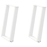 ZNTS vidXL Dining Table Legs U-Shaped 2 pcs White 60x cm Steel 4012789