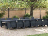 Garden Dining Set 13 pcs Anthracite Polt rattan 3378773