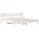 Bed Frame without Mattress White 180x200 cm Super King Solid Wood Pine 3216361
