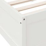 Bookcase Bed without Mattress White 200x200cm Solid Wood Pine 3324449