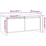 Coffee Table Grey Sonoma 90x50x41.5 cm Engineered Wood 813030