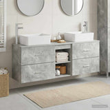 Bathroom Cabinet Set 3 pcs Concrete Grey 53 x 34.5 x 63 cm 3405854