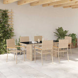 Garden Dining Set 7 pcs Beige Poly Rattan 3365426