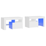 ZNTS Bedside Cabinets 2 pcs with LED Lights White 70x36.5x40 cm 3152770