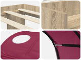 Bed with Tunnel with Shelf 3 pcs Sonoma and Red Engineered Wood 3423591