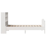 ZNTS Bookcase Bed without Mattress White 75x190 cm Small Single Solid Wood Pine 3323129