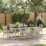 Garden Dining Set 7 pcs Light grey Poly rattan 3334899