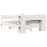 Bed Frame without Mattress White 140x190 cm Solid Wood Pine 3323306
