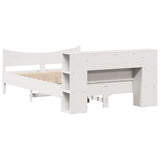 Bed Frame without Mattress White 140x190 cm Solid Wood Pine 3323306
