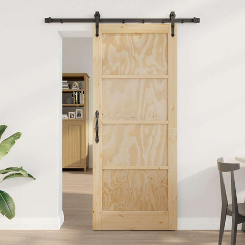 Sliding Door Manual ORKDAL Brown 83 x 202 cm Solid pine wood 3333784