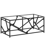 ZNTS Coffee Table with Transparent Glass Top 98.5x50x41 cm Steel 845996