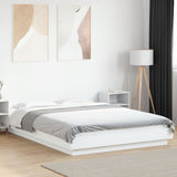Bed Frame with LED Lights without Mattress White 135x190cm 3281133