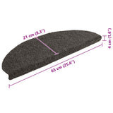Stair Mats Self-adhesive 20 pcs 65x21x4 cm Anthracite Half Round Large 3365651