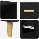 Highboard Black Oak 69.5 x 32.5 x 180 cm Engineered Wood 3416168