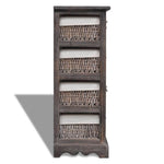 Wooden Storage Rack 4 Weaving Baskets Brown 240800