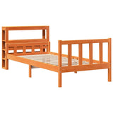 Bed Frame with Headboard without Mattress Wax Brown 75x190 cm Small Single 3305914