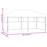 Folding Pop-up Partytent with Sidewalls 3x6 m Steel White 48863