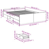 Bed Frame with Drawers without Mattress Sonoma Oak 120x190 cm Small Double 3280323