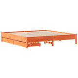 Bed Frame without Mattress Wax Brown 200x200 cm Solid Wood Pine 3301700