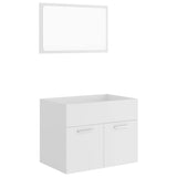 2 Piece Bathroom Furniture Set White Engineered Wood 804782