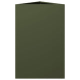 ZNTS Garden Planter Olive Green Triangular 50x43x75 cm Steel 851177