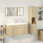 ZNTS 3 Piece Bathroom Furniture Set Sonoma Oak Engineered Wood 3324994