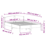 Bed Frame White Solid pine wood, Plywood Double Bed Frame 3216195