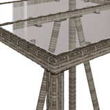 Outdoor Bar Table Grey 70x70x110 cm Poly Rattan 368695