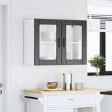 Kitchen Wall Cabinet with Glass Door Lucca Black Engineered Wood 853848