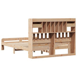 ZNTS Bookcase Bed without Mattress 140x200 cm Solid Wood Pine 3308882