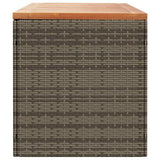 Garden Storage Box Grey 220x50x54 cm Poly Rattan Acacia Wood 365959