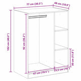 Wardrobe with Shelf with Storage Old Wood 77 x 48 x 102 cm 879642