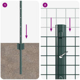 Welded Wire Fence with Posts 100 x 0.6 m PVC-Coated Steel Green 3336538