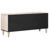 TV Cabinet with Door White 105 x 33.5 x 46 cm Solid Mango Wood 4018382