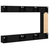 TV Cabinet Set 9 pcs Black Oak 3333058