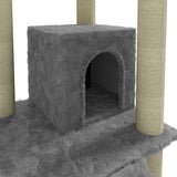 Cat Tree with Sisal Scratching Posts Light Grey 155 cm 171516