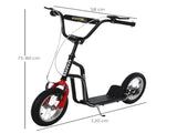 Stunt Scooter, Kids Scooter, 12'' Rubber Tyre Kick Scooter with Adjustable Handlebar, Dual Brakes, T3398P348460