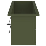 Garden Planter with LED Olive Green 30 x 100 x 30 cm Steel 8008118