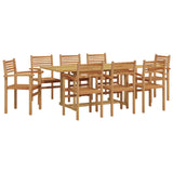 Garden Dining Set 9 pcs Brown Solid Teak Wood 3375779